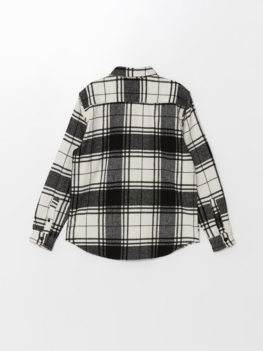 Regular Fit Long Sleeve Plaid Gabardine Men's Shirt-6