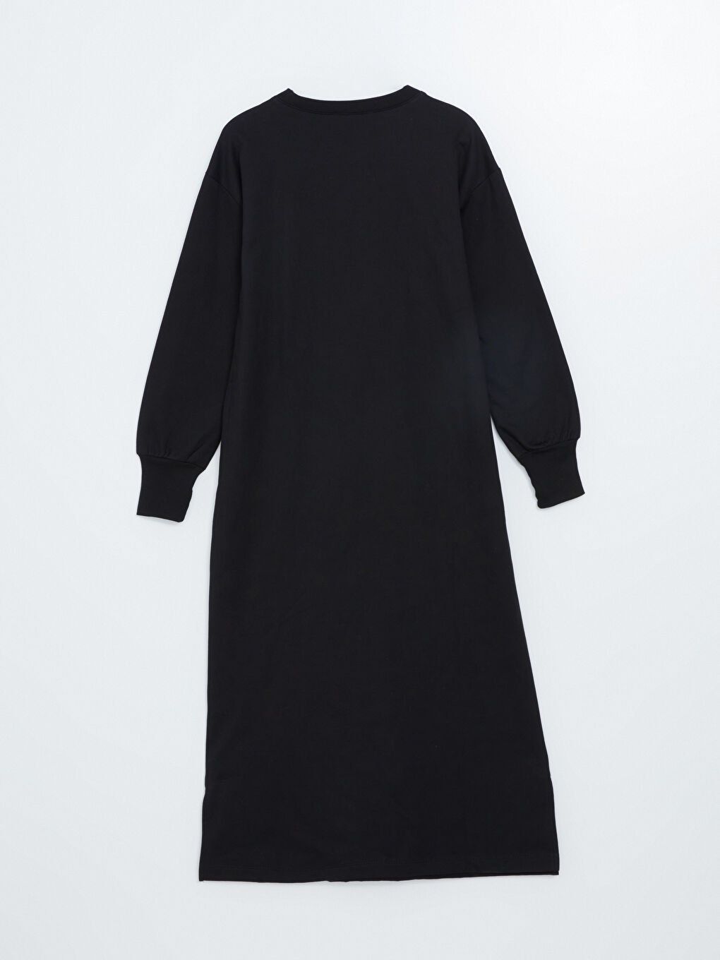 LCW Modest Siyah Bisiklet Yaka Kadın Sweatshirt Elbise - 5