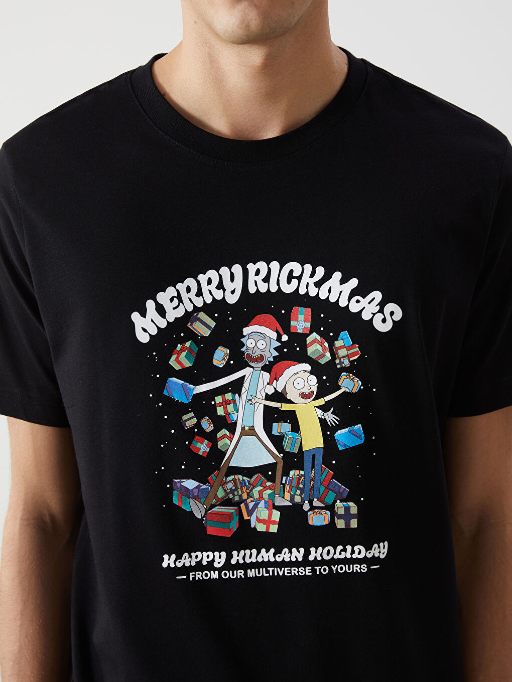 XSIDE T-shirt en Jersey Imprimé Rick et Morty à Manches Courtes et Col Rond pour Hommes -W4FA27Z8-CVL