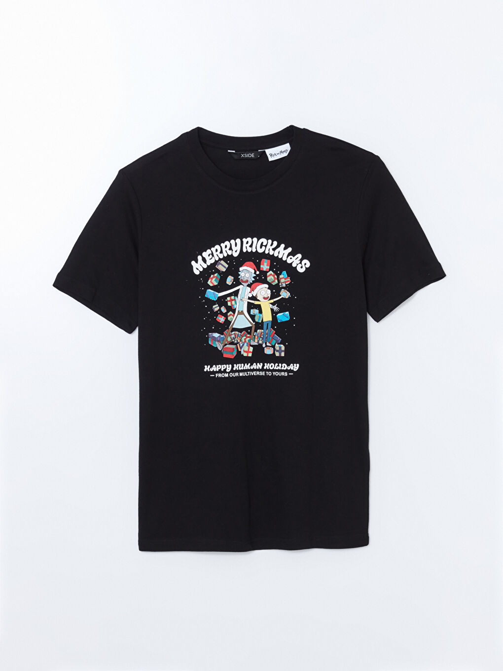 XSIDE T-shirt en Jersey Imprimé Rick et Morty à Manches Courtes et Col Rond pour Hommes -W4FA27Z8-CVL