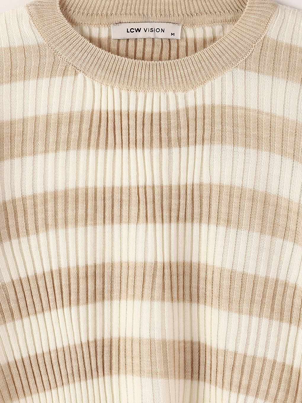 Crew Neck Striped Long Sleeve Knitwear Women's Sweater -W4FA44Z8-ELZ
