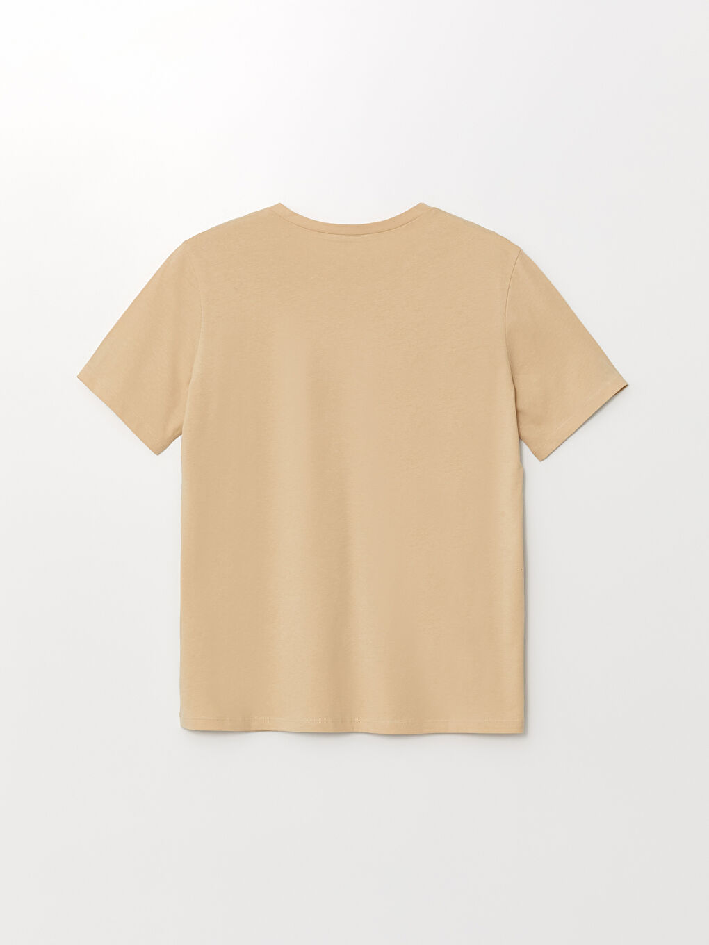 تيشيرت نسائي سادة بأكمام قصيرة ورقبة دائرية-5