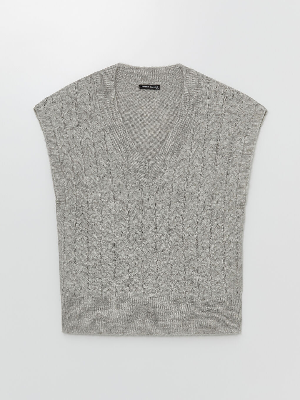 LCWAIKIKI Basic V-Neck Patterned Oversize Women's Knitwear Sweater -W4FA58Z8-JMD