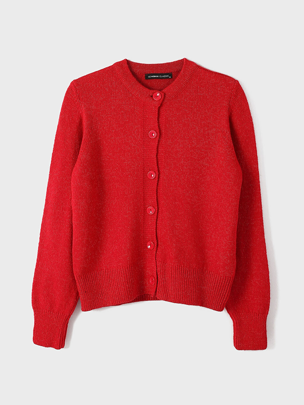 Crew Neck Plain Long Sleeve Women's Knitwear Cardigan