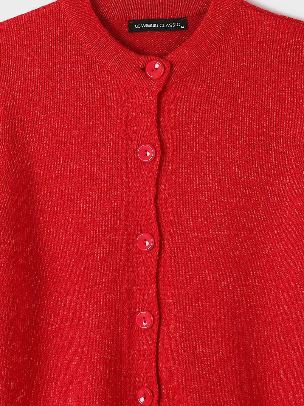 Crew Neck Plain Long Sleeve Women's Knitwear Cardigan-3