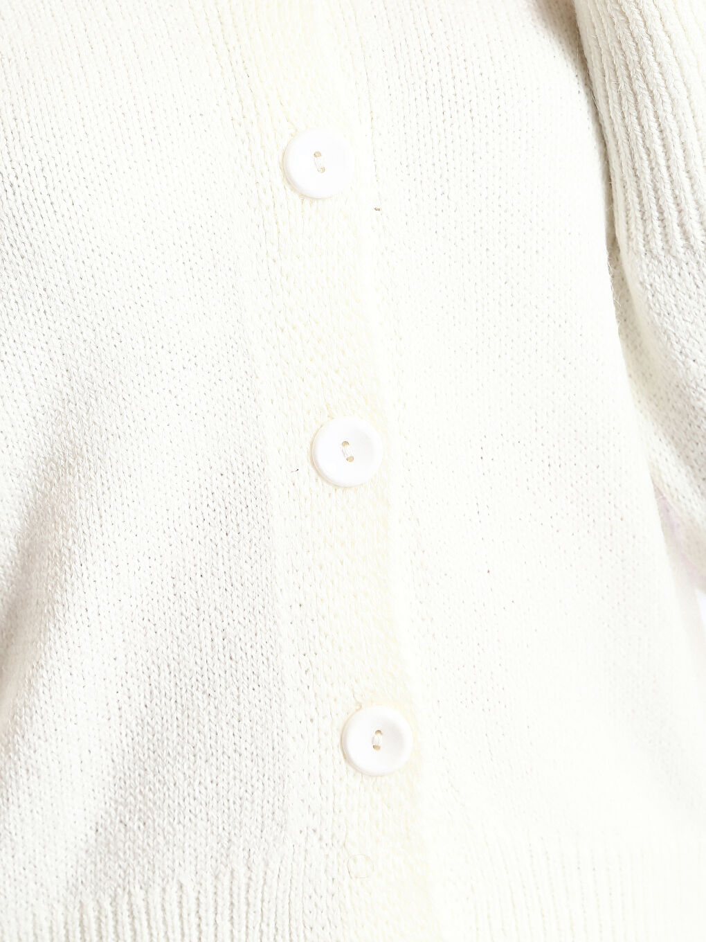 Crew Neck Plain Long Sleeve Women's Knitwear Cardigan-2