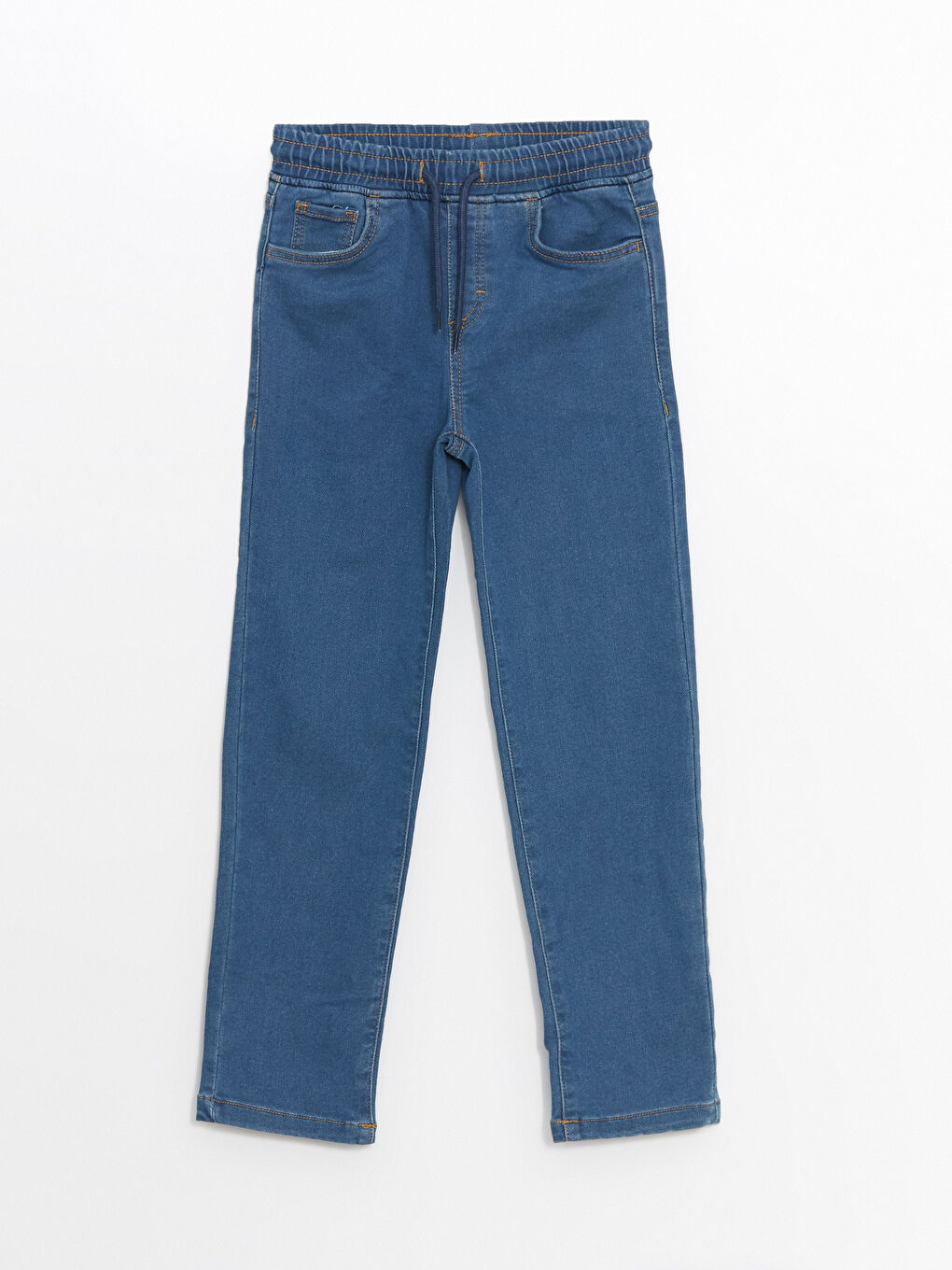 LCW Kids Orta İndigo Rodeo Beli Lastikli Slim Fit Erkek Çocuk Jean Pantolon