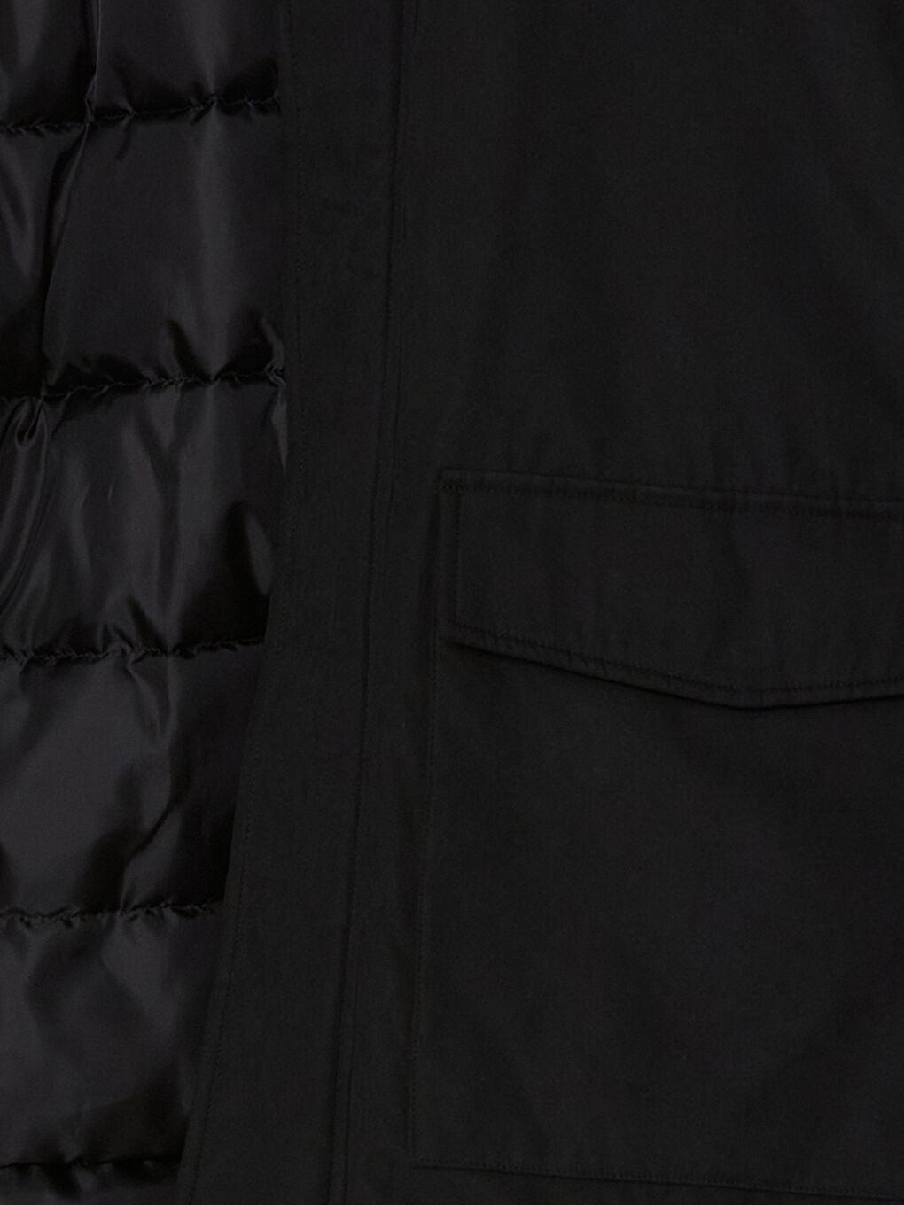 Siyah Standart Kalıp Kürk Yaka Erkek Mont-6