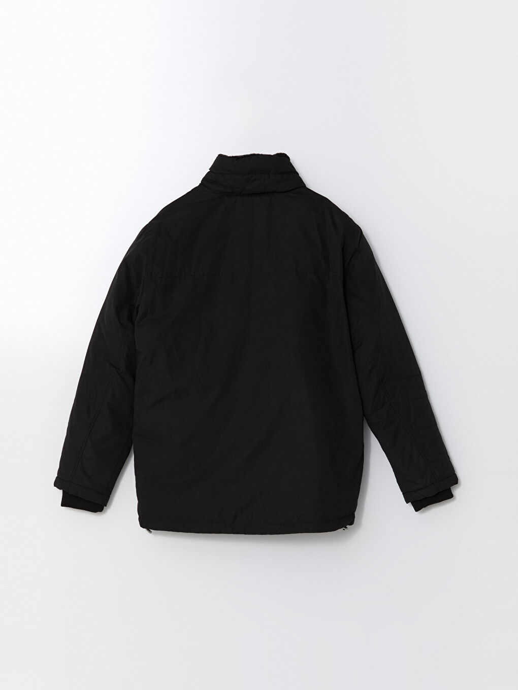 Siyah Standart Kalıp Kürk Yaka Erkek Mont-7