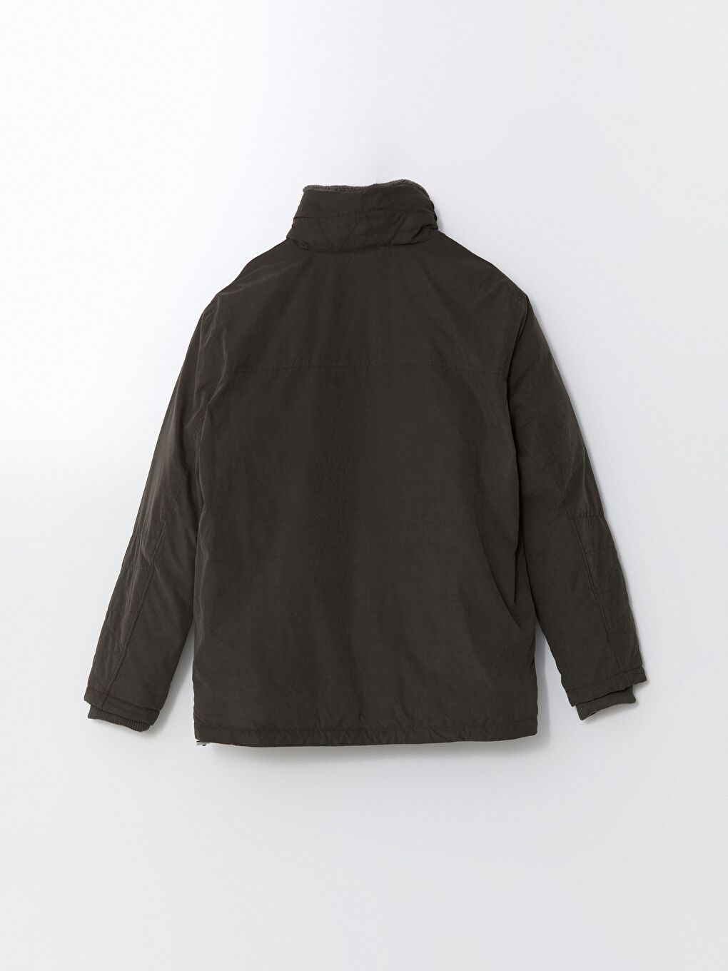 Haki Standart Kalıp Kürk Yaka Erkek Mont-7