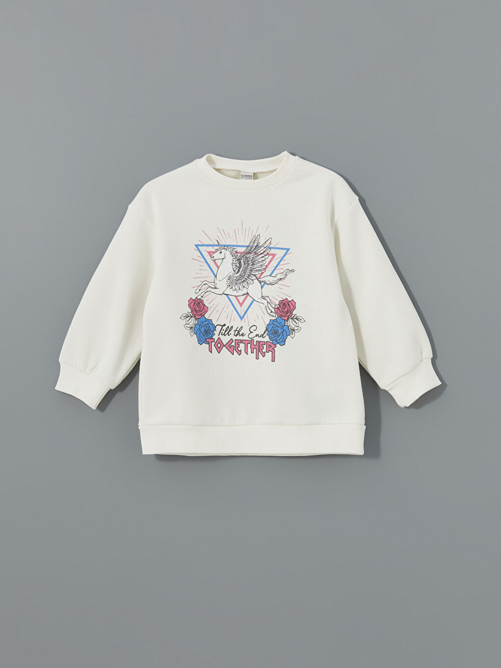 Crew Neck Girl's Thick Sweatshirt