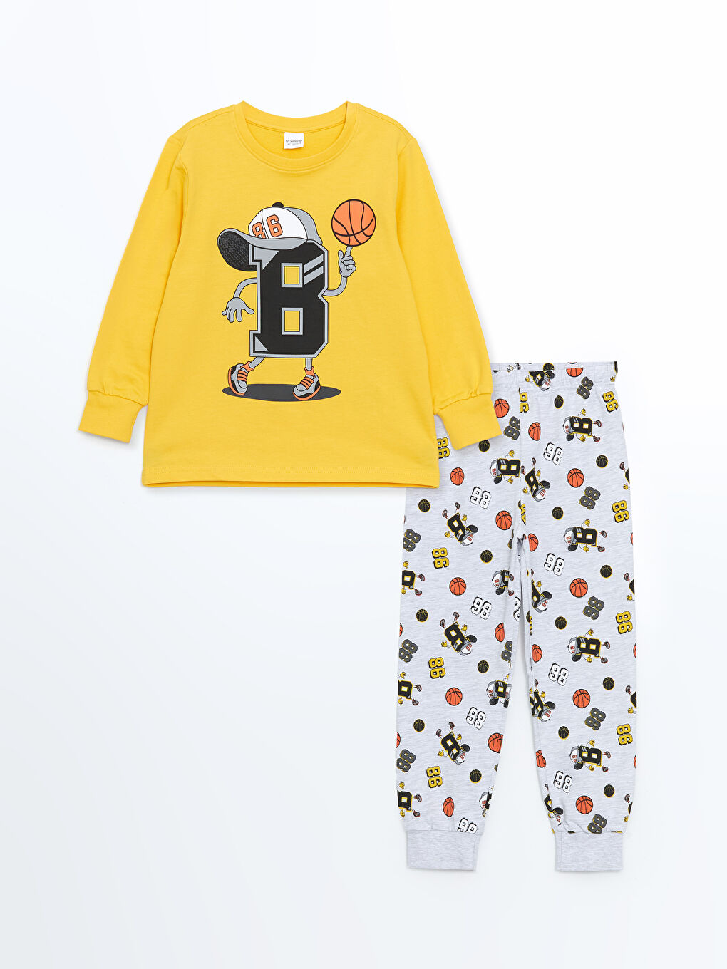 LCW Kids Sari Bisiklet Yaka Erkek Çocuk Pijama Takımı