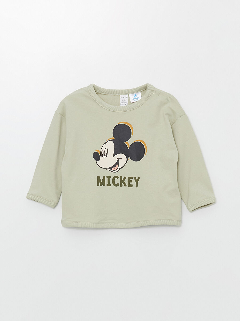 LCW baby Crew Neck Long Sleeve Mickey Mouse Printed Baby Boys' Sweatshirt and Pants 2 Pack Set -W4FB88Z1-YG4