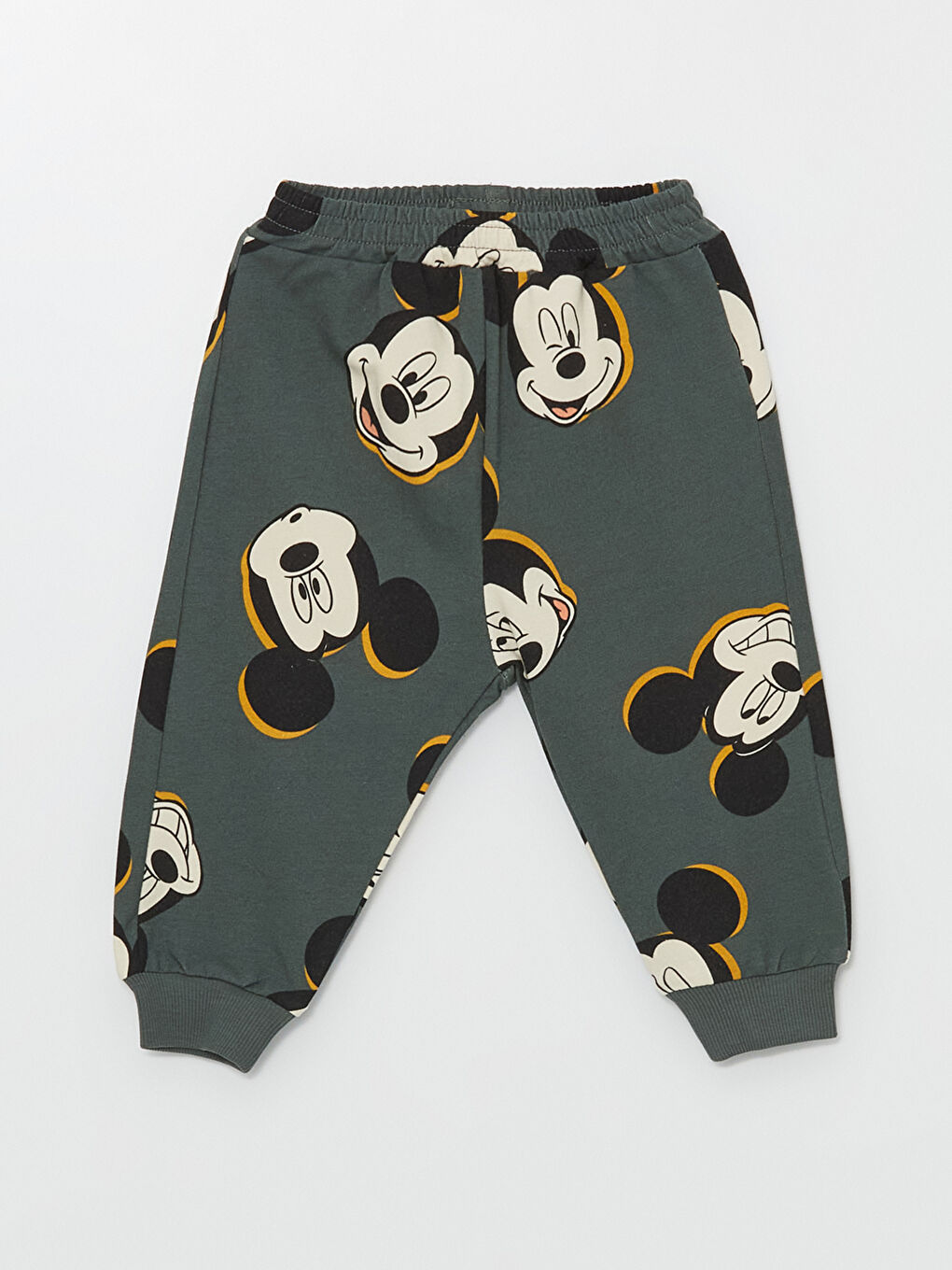 LCW baby Crew Neck Long Sleeve Mickey Mouse Printed Baby Boys' Sweatshirt and Pants 2 Pack Set -W4FB88Z1-YG4