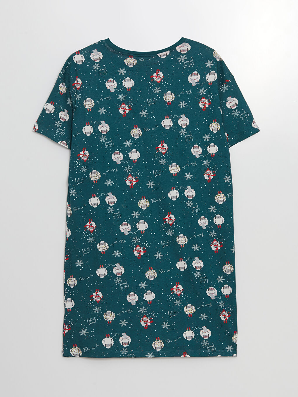 LCW DREAM Chemise de nuit à col rond à thème du Nouvel An à manches courtes pour Femmes -W4FC14Z8-LSY