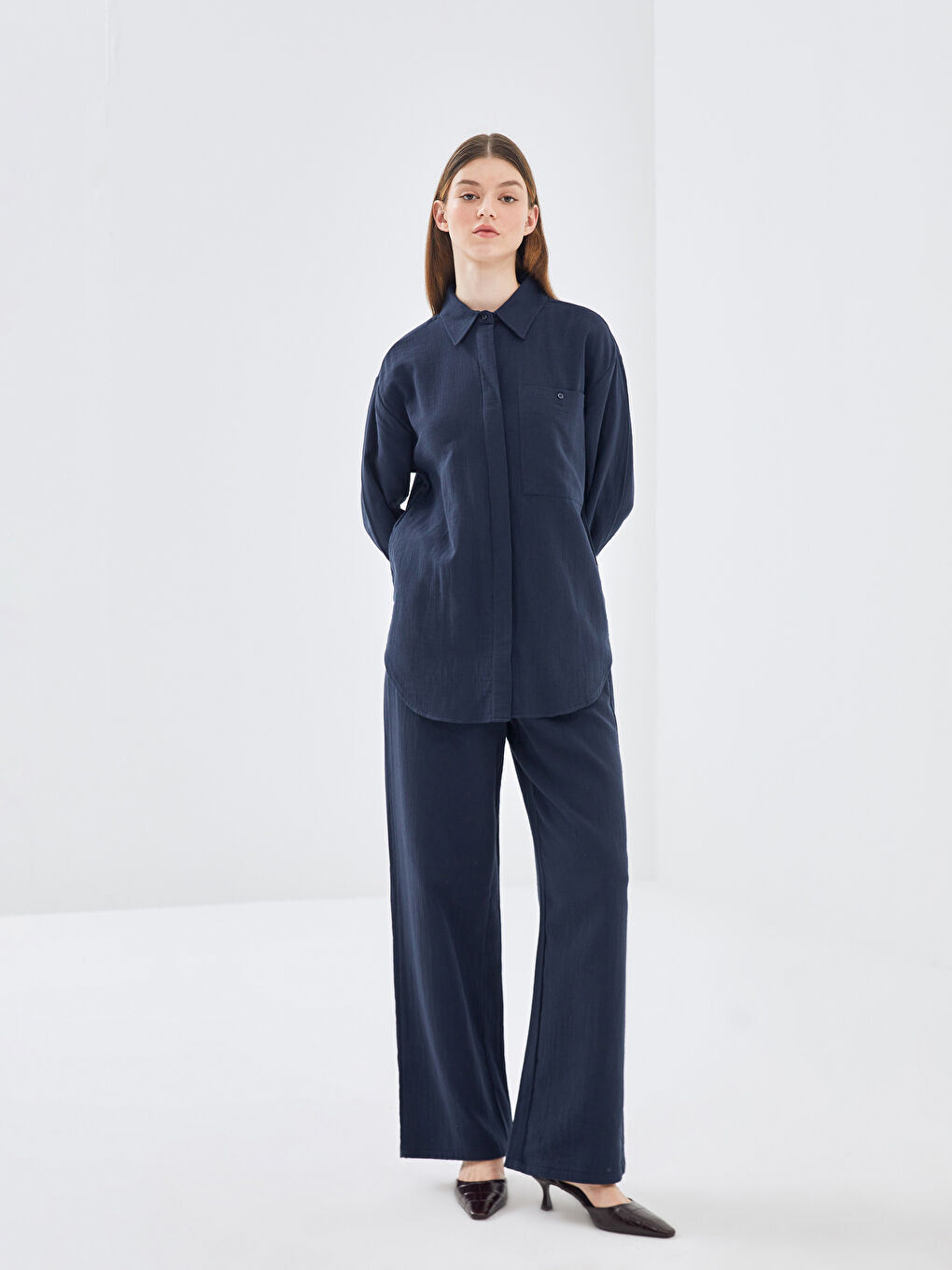 LCW Modest Elasticated Waist Relaxed Fit Women's Trousers -W4FC26Z8-JMB