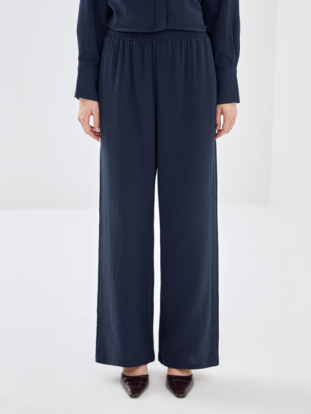 LCW Modest Elasticated Waist Relaxed Fit Women's Trousers -W4FC26Z8-JMB