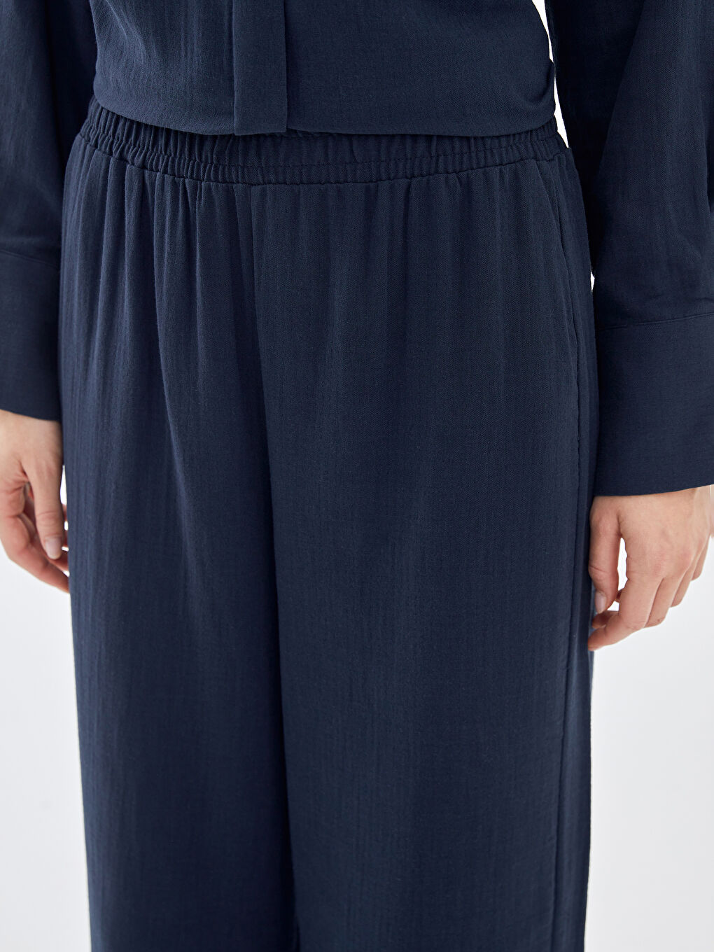 LCW Modest Elasticated Waist Relaxed Fit Women's Trousers -W4FC26Z8-JMB