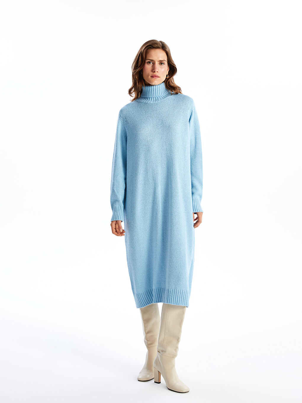 Turtleneck Oversize Women's Knitwear Dress-1
