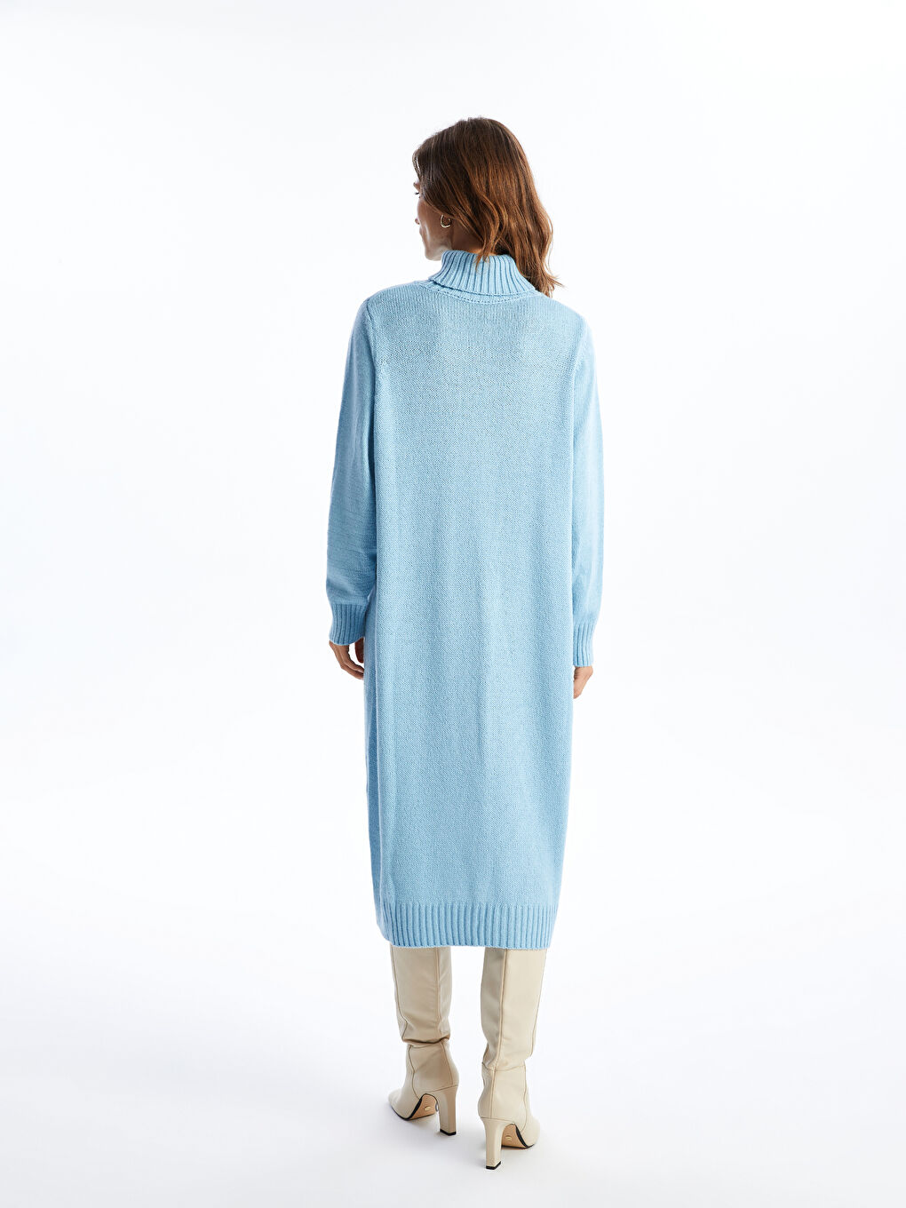 Turtleneck Oversize Women's Knitwear Dress-3