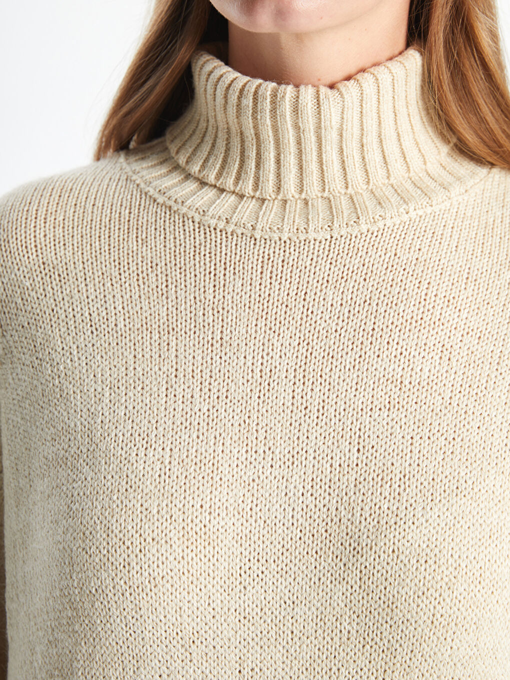 Robe en Tricot Oversize pour Femmes à Col Roulé-2