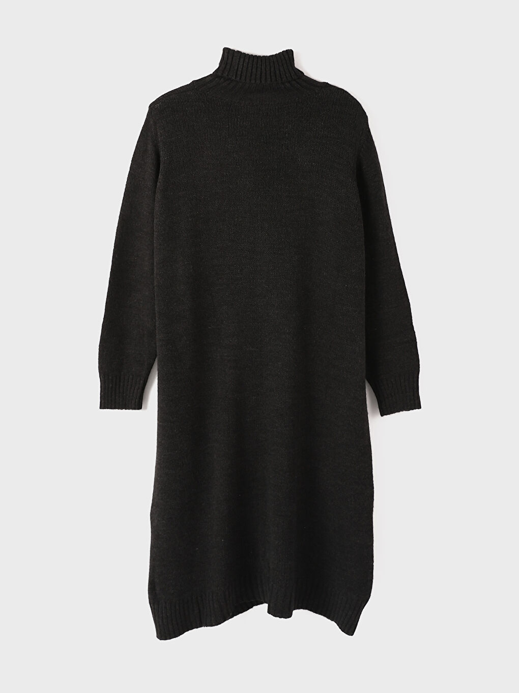 فستان تريكو أوفراسايز بياقة هاي نيك للسيدات-5