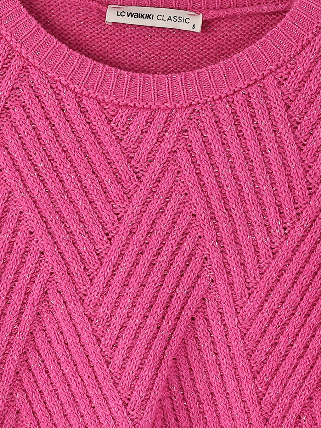 سترة تريكو منقوشة بياقة دائرية للسيدات-7