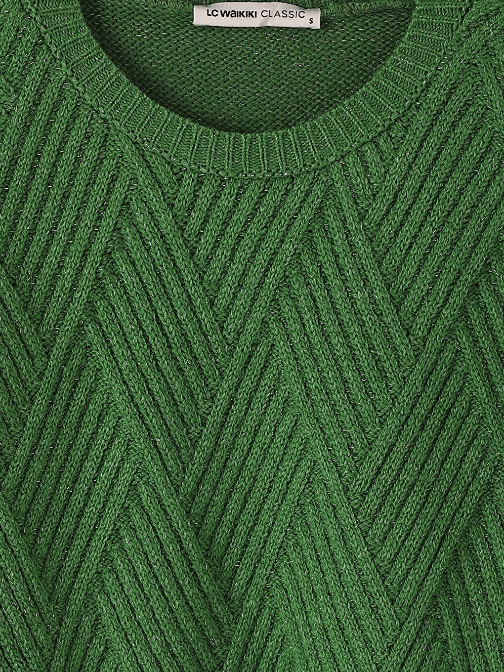 Crew Neck Self-Patterned Women's Knitwear Sweater -W4FC28Z8-YKK