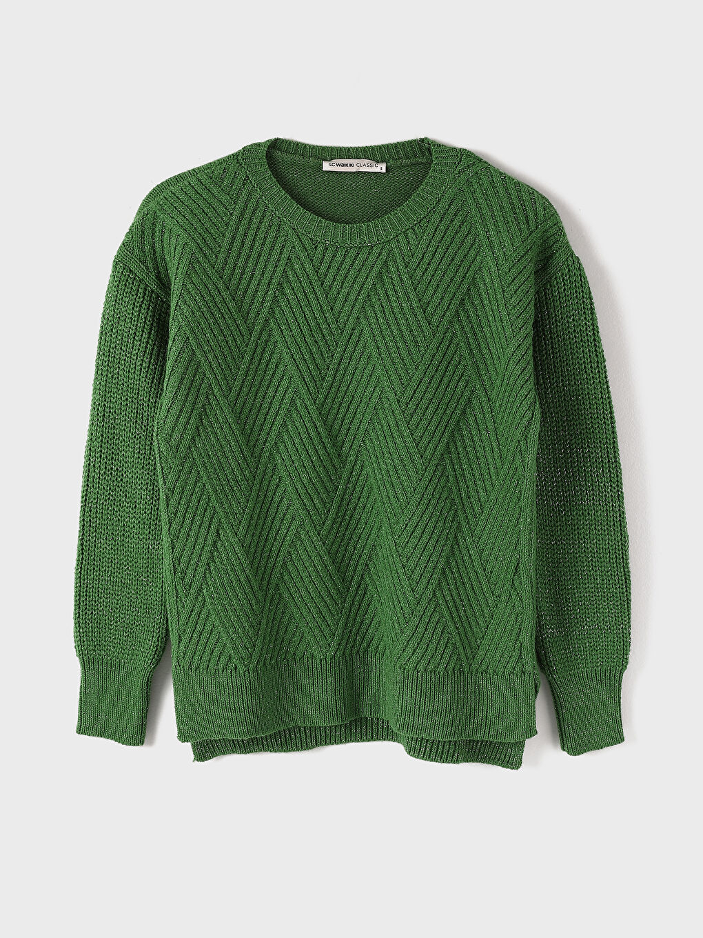 Crew Neck Self-Patterned Women's Knitwear Sweater -W4FC28Z8-YKK