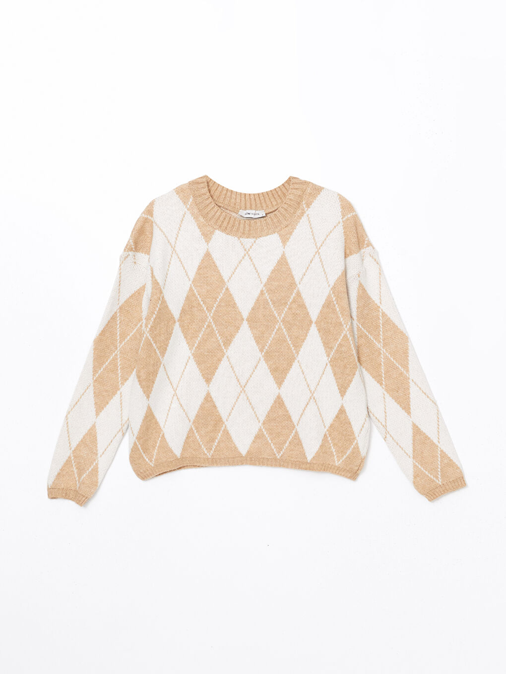 Bisiklet Yaka Baklava Desenli Kadın Triko Kazak-4