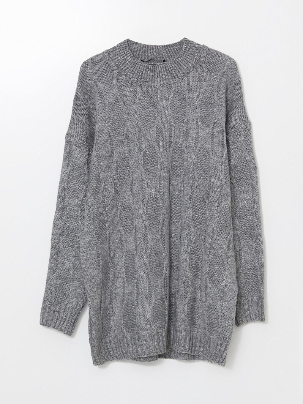 Half Turtleneck Self-Patterned Oversize Women's Knitwear Tunic -W4FC31Z8-L8N