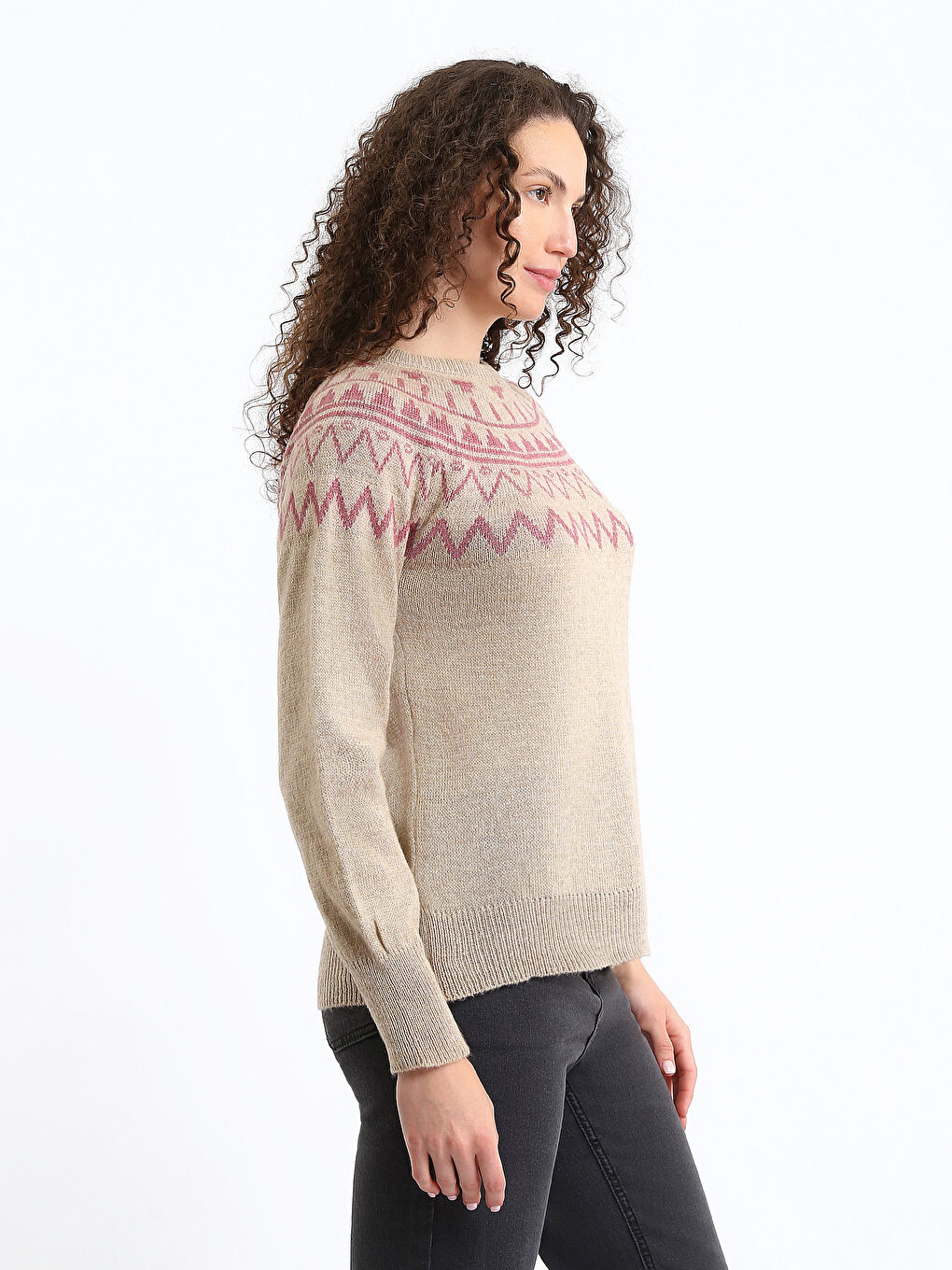 بلوفر تريكو بياقة هاي نيك للسيدات-3