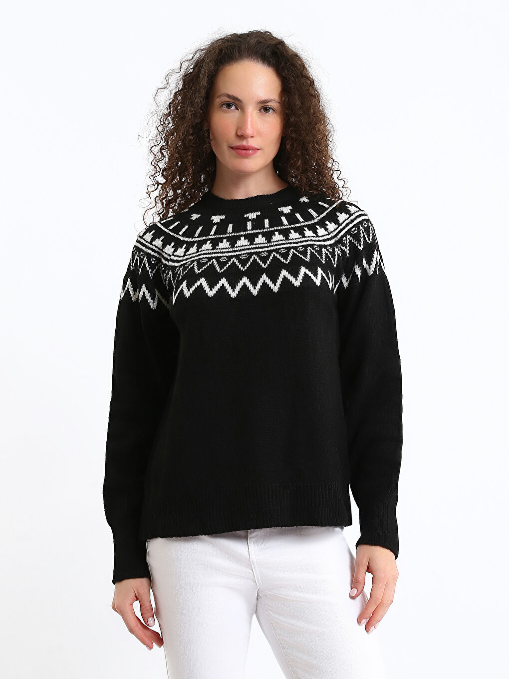 Pull-over en Tricot à Col Cheminée pour Femmes