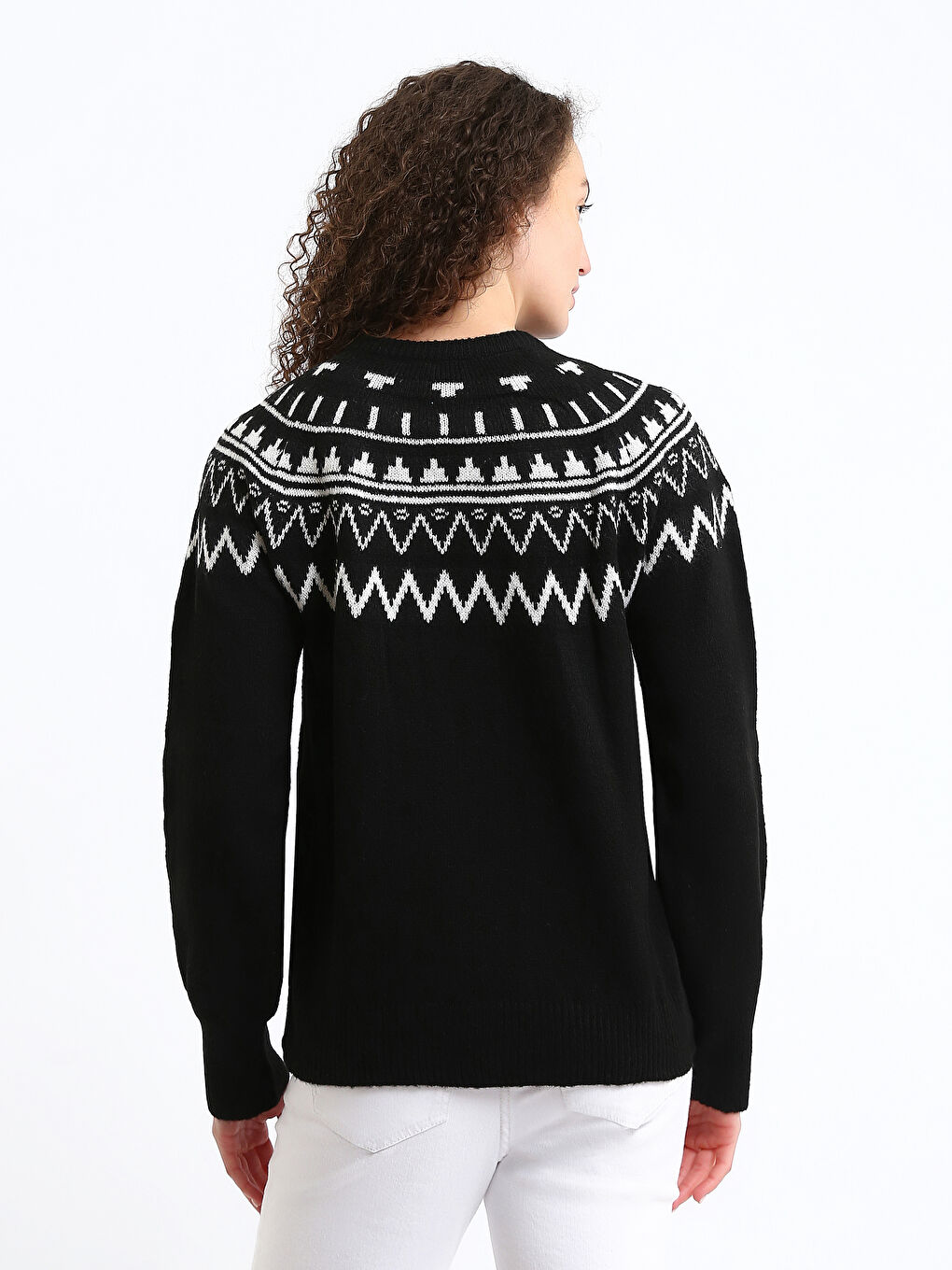 Pull-over en Tricot à Col Cheminée pour Femmes-4