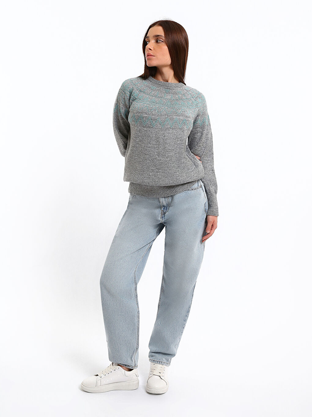 بلوفر تريكو بياقة هاي نيك للسيدات-1