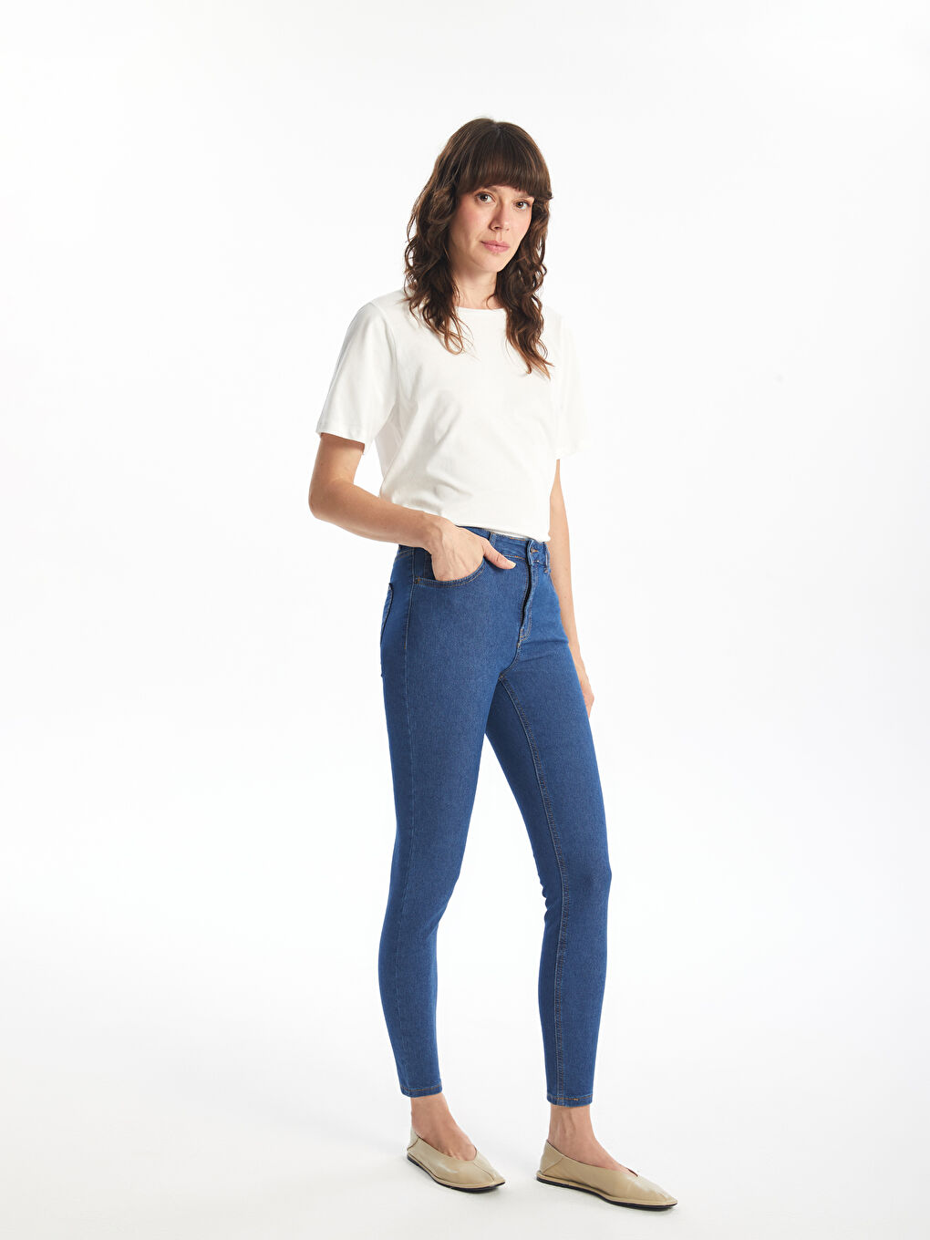 LCW ECO Orta İndigo Rodeo Mercury Skinny Fit Kadın Jean Pantolon