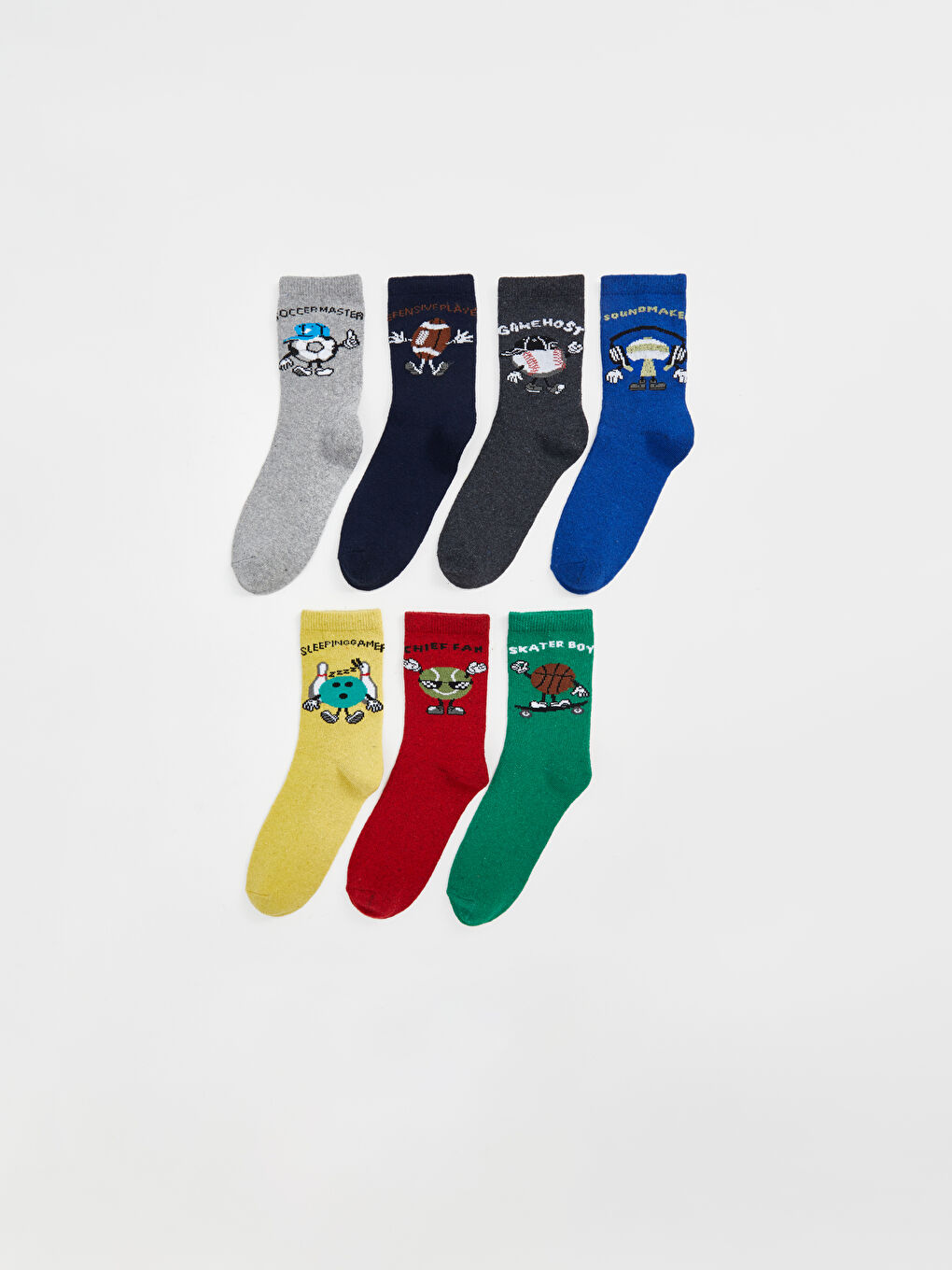 Patterned Boys' Ankle Socks 7 Pack -W4FC73Z4-K00