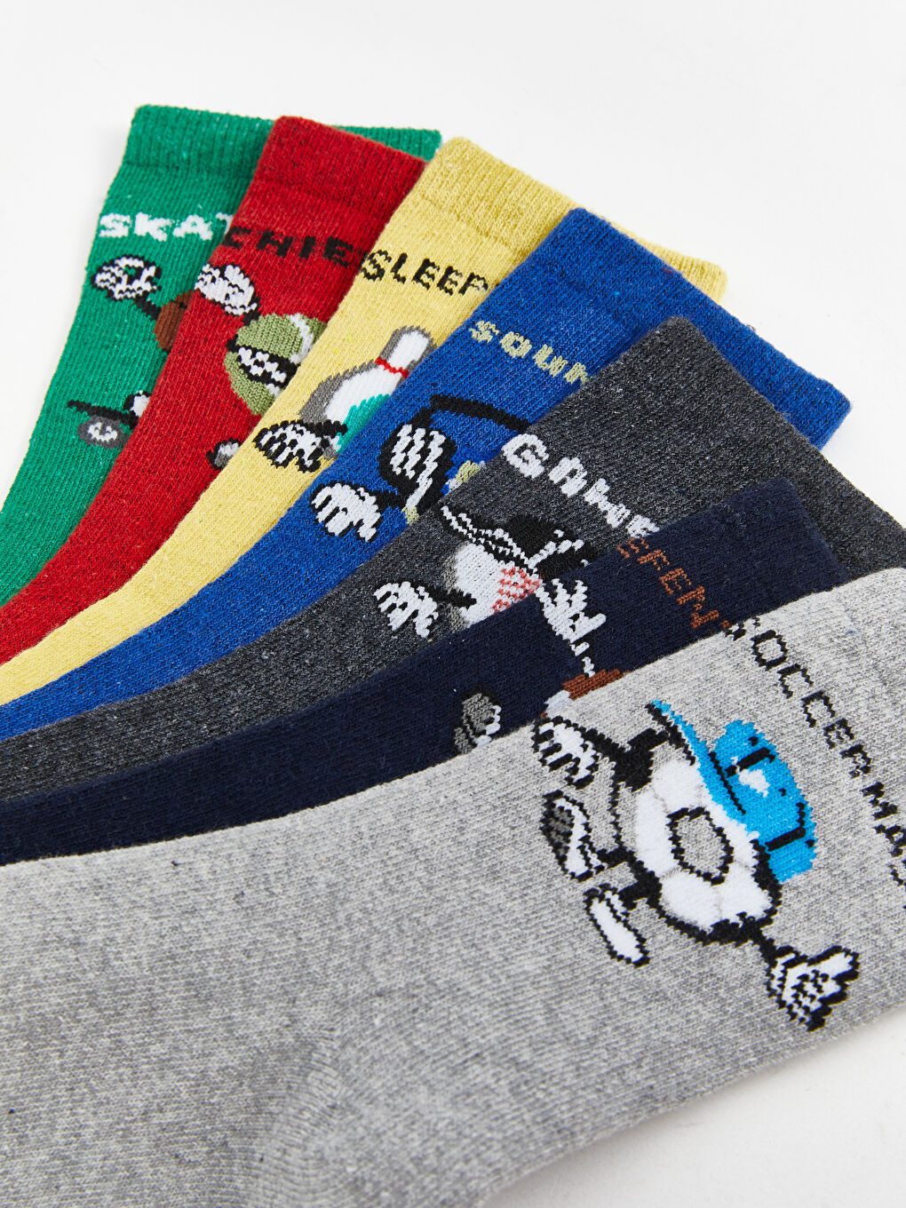 Patterned Boys' Ankle Socks 7 Pack -W4FC73Z4-K00