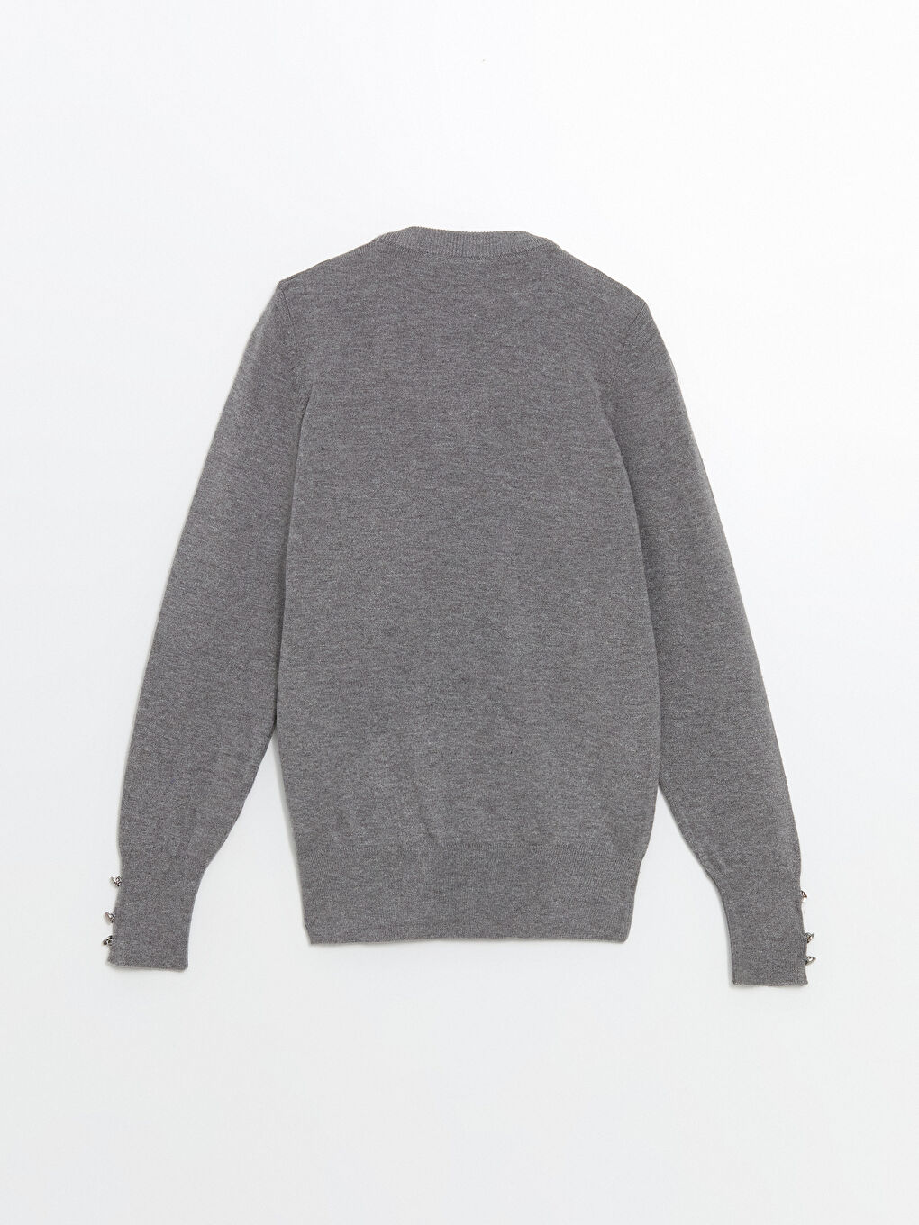 V-Ausschnitt Damen Strickpullover-5