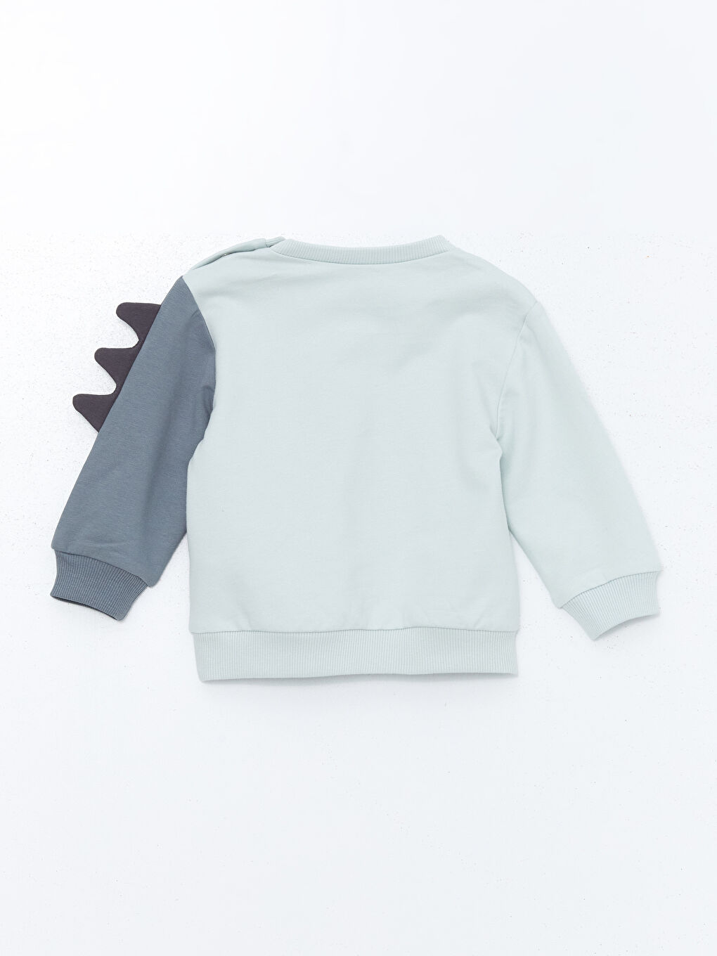 Yeşil Dinozor Baskılı 3D Detaylı Erkek Bebek Sweatshirt-1