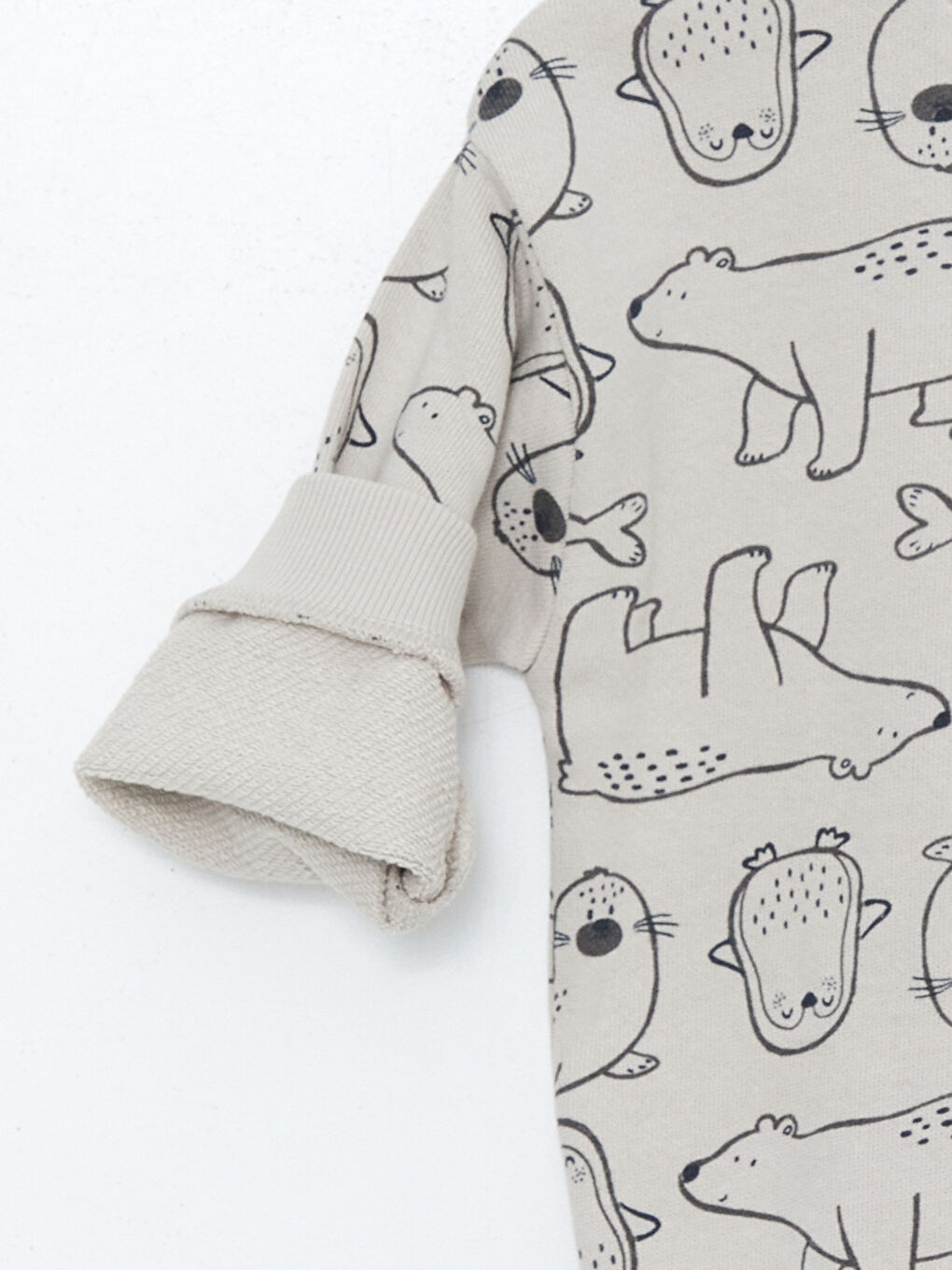 Gri Bisiklet Yaka Erkek Bebek Sweatshirt-1