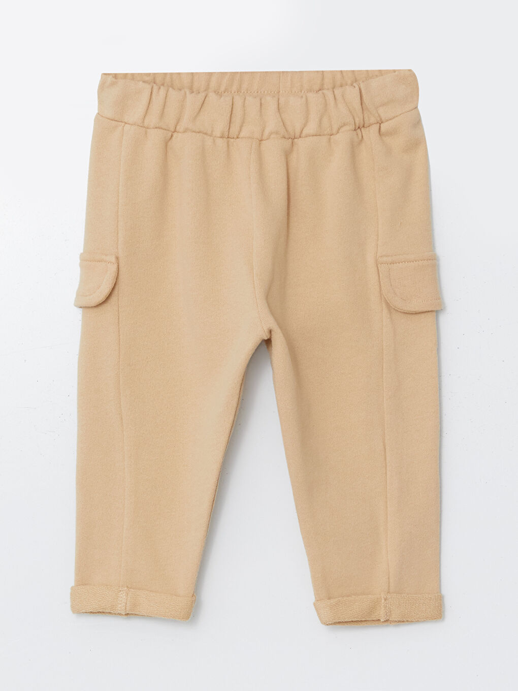 Ekru Bisiklet Yaka Uzun Kollu Çizgili Erkek Bebek Sweatshirt ve Eşofman Alt 2'li Takım-3