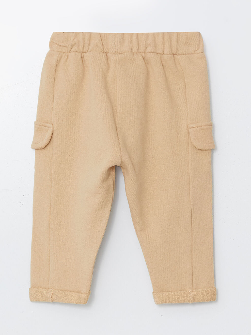 Ekru Bisiklet Yaka Uzun Kollu Çizgili Erkek Bebek Sweatshirt ve Eşofman Alt 2'li Takım-4