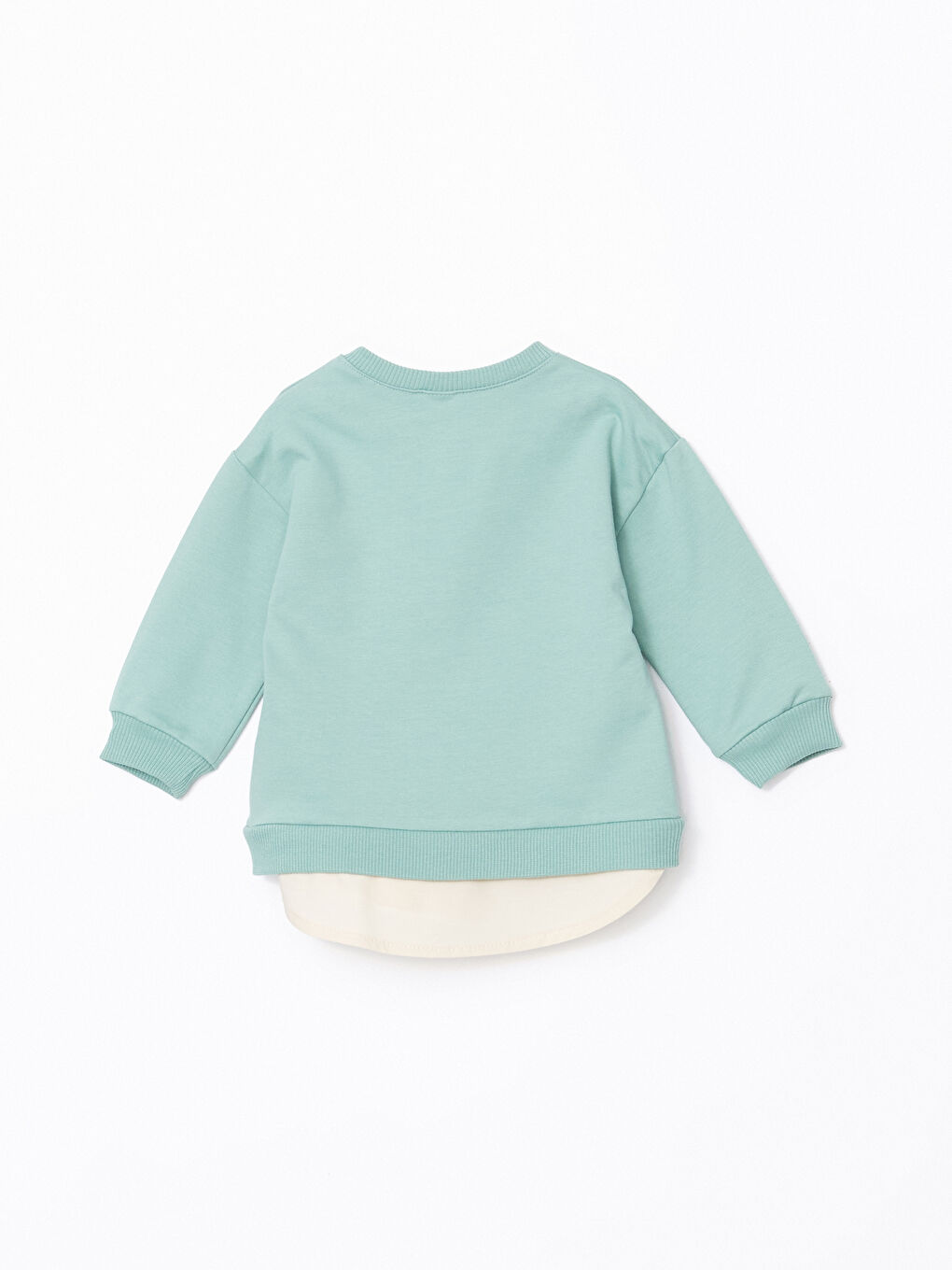 Yeşil Bisiklet Yaka Baskılı Erkek Bebek Sweatshirt-1