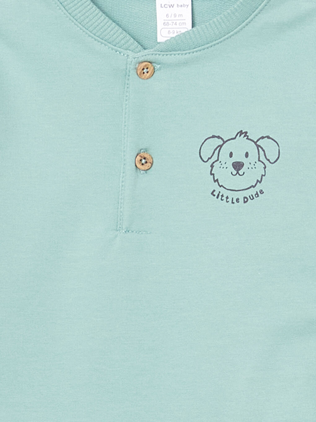 Yeşil Bisiklet Yaka Baskılı Erkek Bebek Sweatshirt-2