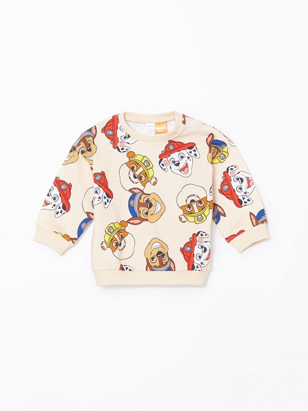 LCW baby Ekru Bisiklet Yaka Paw Patrol Baskılı Erkek Bebek Sweatshirt ve Eşofman Alt 2'li - 1