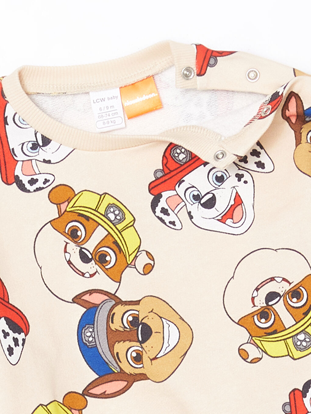 LCW baby Ekru Bisiklet Yaka Paw Patrol Baskılı Erkek Bebek Sweatshirt ve Eşofman Alt 2'li - 2