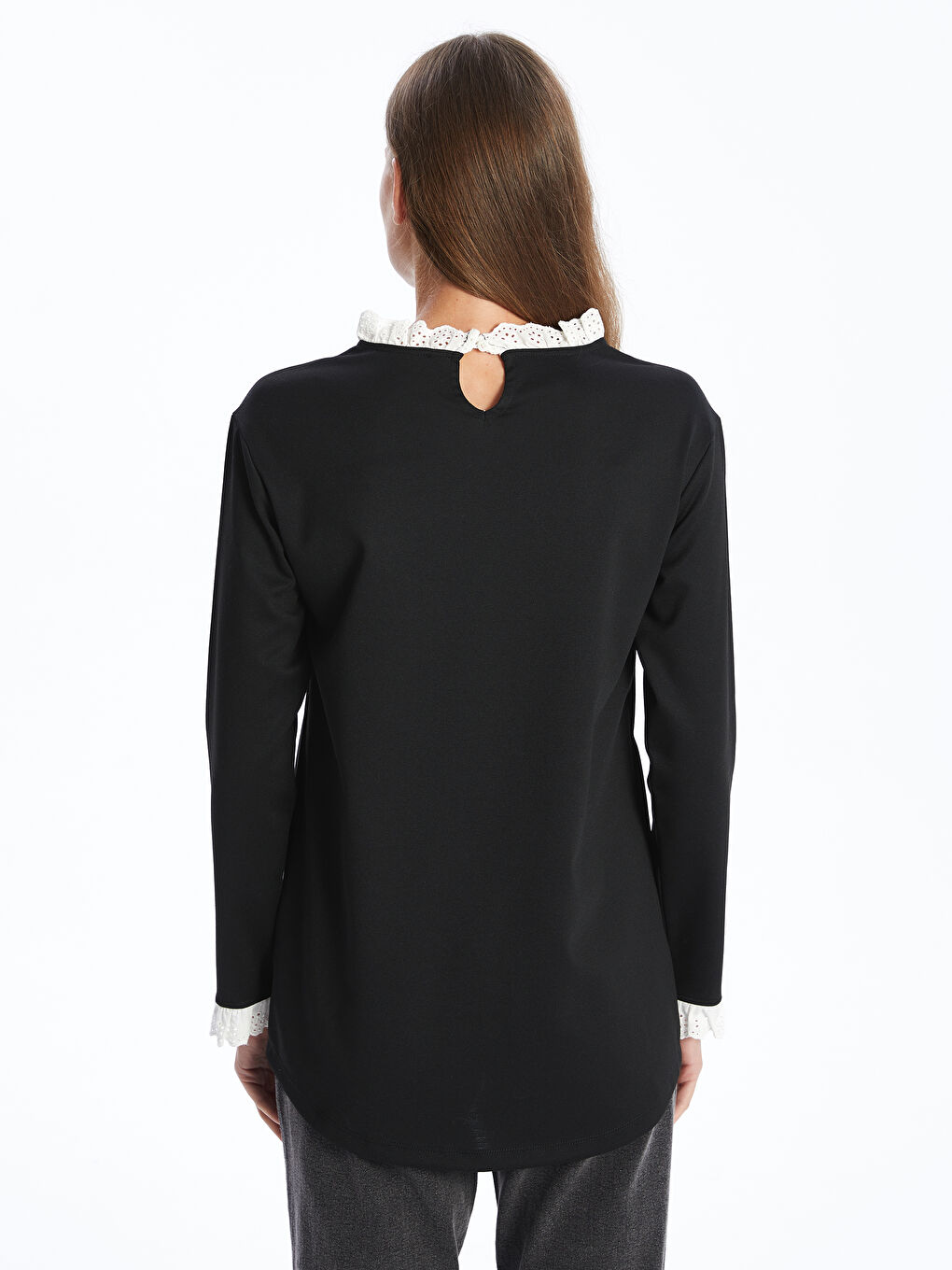 LCW Comfort Ruffled Funnel Neck Women's Tunic -W4FD79Z8-CVL
