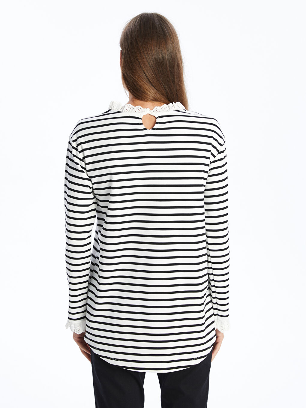 LCW Comfort Ruffled Funnel Neck Women's Tunic -W4FD79Z8-LEG