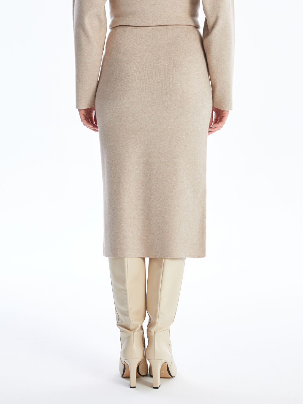 Elasticated Waist Women's Knitwear Skirt-3
